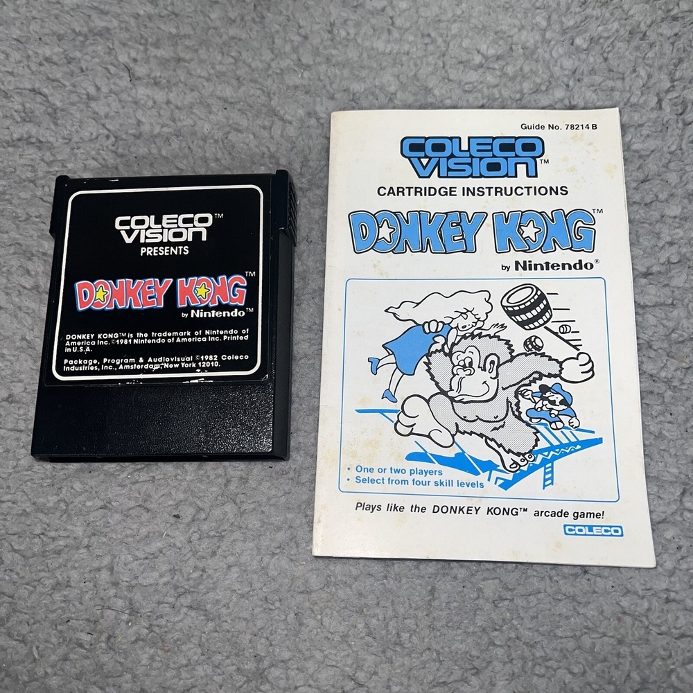 ColecoVision Donkey Kong Video‎ Game Cartridge w/ Manual 1982